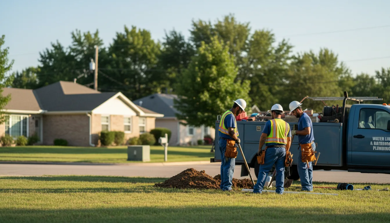Residential water line and bathroom plumbing service in Burbank, WA